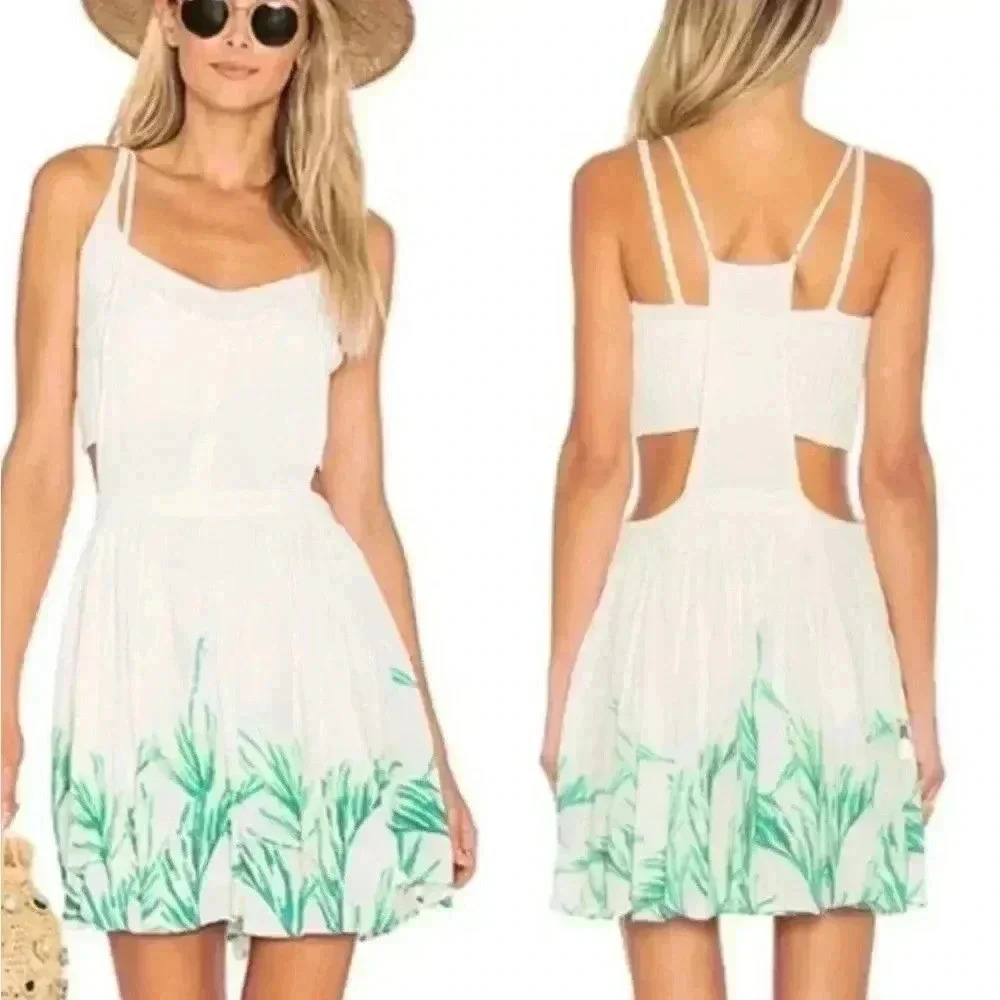 Free people Tropical Oasis Printed Jumper Dress XS - Picture 2 of 6